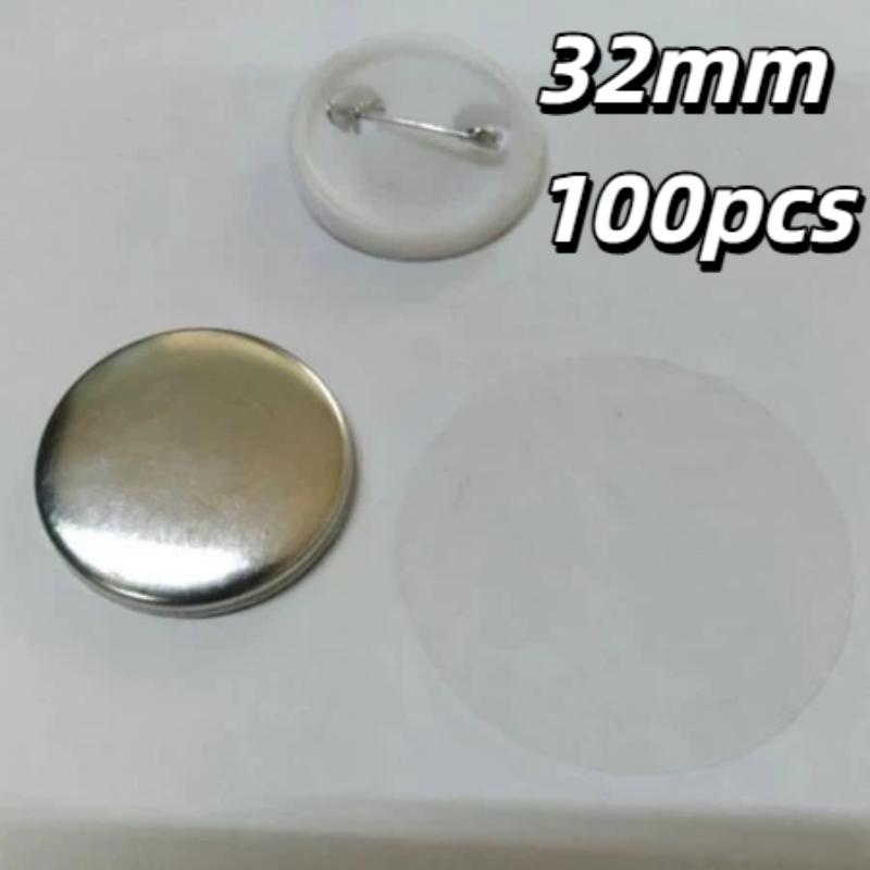 Ready Stock 25/32/44/58mm Metal Back Button Badges Blank Iron Plate Button Badges 100Pcs Canned Iron Badges Consumable Material