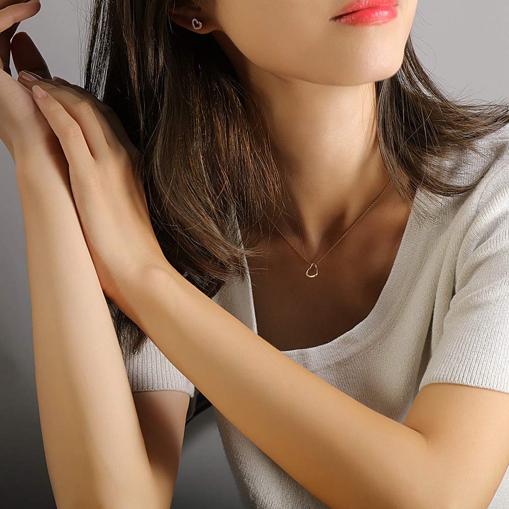 Silver 925 Härligt Hjärta Glad Halsband GP [damlikt]