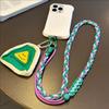 Dopamine color scheme mobile phone case lanyard adjustable messenger portable pendant storage bag multi-functional anti-lost lanyard female