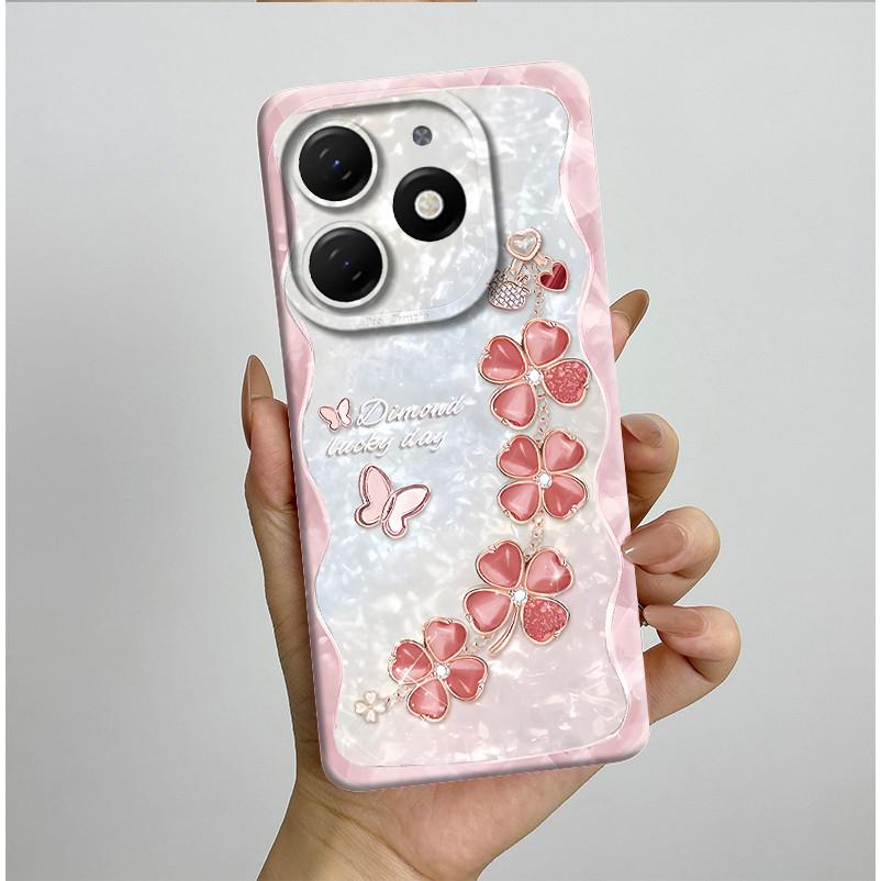 

For tecno Spark go 2024 BG6 Case Fundas Pretty Flowers Matte Liquid Silicone Protective Cover For Tecno SparkGO 2024 Phone Bags Tecno Spark Go 2024