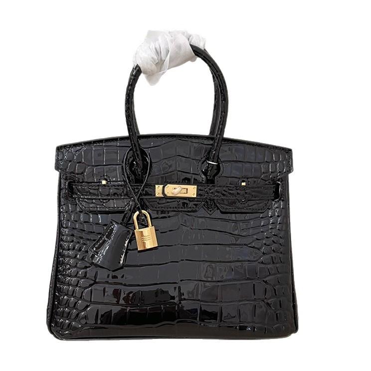 Eerste laag koeienleer krokodillenpatroon 2025 nieuwe lederen dameshandtas zakelijke forens handtas schouder schoudertas