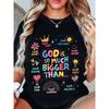 Women'S Soft TShirt God Is So Much Bigger Inspirational Print, Short Sleeve, Round Neck, Lightweight Comfortable for Casual Attire, Ladies T Shirts