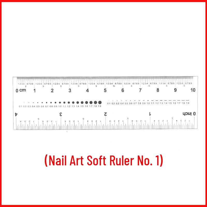 Wearable Nail Art Ruler: Transparent Nail Tip Measurement Tool with Zircon Drill