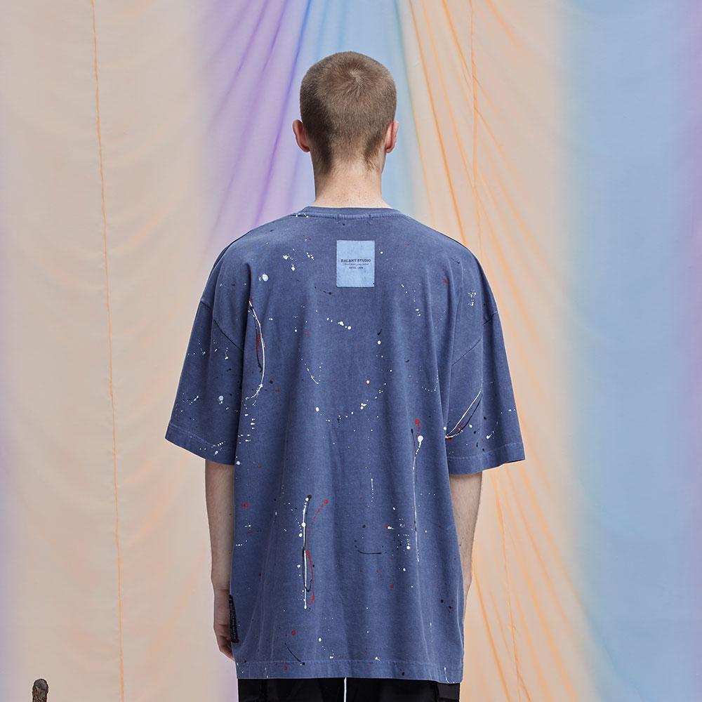 BALANT Pigment Mini Logo Dropping T-Shirt - Navy
