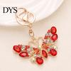 Anti-oxidation Keychain Pendant Sparkling Rhinestones Butterfly Design Key Chain with Lobster Clasp Backpacks Car Bags Decorative Accessory