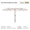 Large Outdoor Cafe & Terrace Sun Umbrella with Three-Head Center Pole