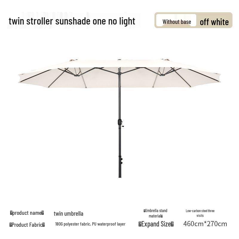 Large Outdoor Cafe & Terrace Sun Umbrella with Three-Head Center Pole
