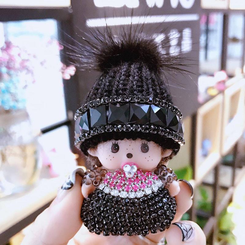 Ключниця Monchhichi з кристалами, в'язана шапка, підвіска з норки, призовий обмінний подарунок з аркади