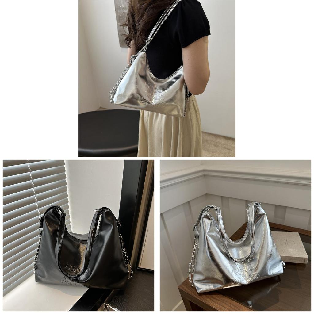 Korean Style Unisex Fashion Letter Embossed Pu Shoulder Bag For Daily Use
