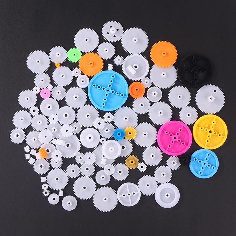

Набір шестерень 106 шт. Асортимент Одинарні шестерні Гумка Зроби сам Вал Шестерня Зубчасте колесо Для виготовлення іграшкових моделей Мотор Радіокерована машина Освітня іграшка 1