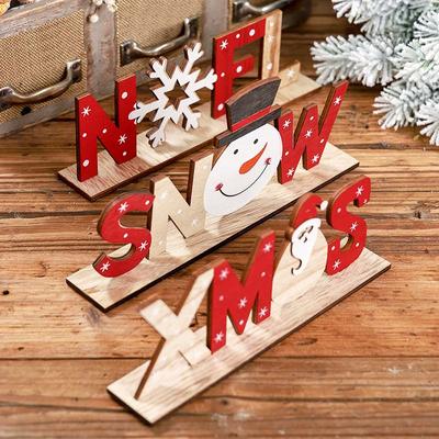 Weihnachtsdekoration aus Holz, Schnee, Noel-Buchstabe, Tischdekoration, Frohe Weihnachten, Party, Neujahrsdeko für Zuhause, Weihnachtsdekoration, Geschenk