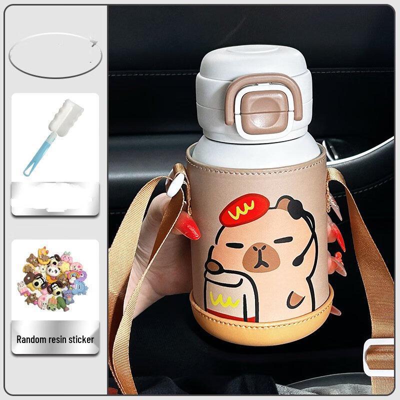 Shangqi 500ml Dual-Drink Insulated Water Bottle with Straw & Strap