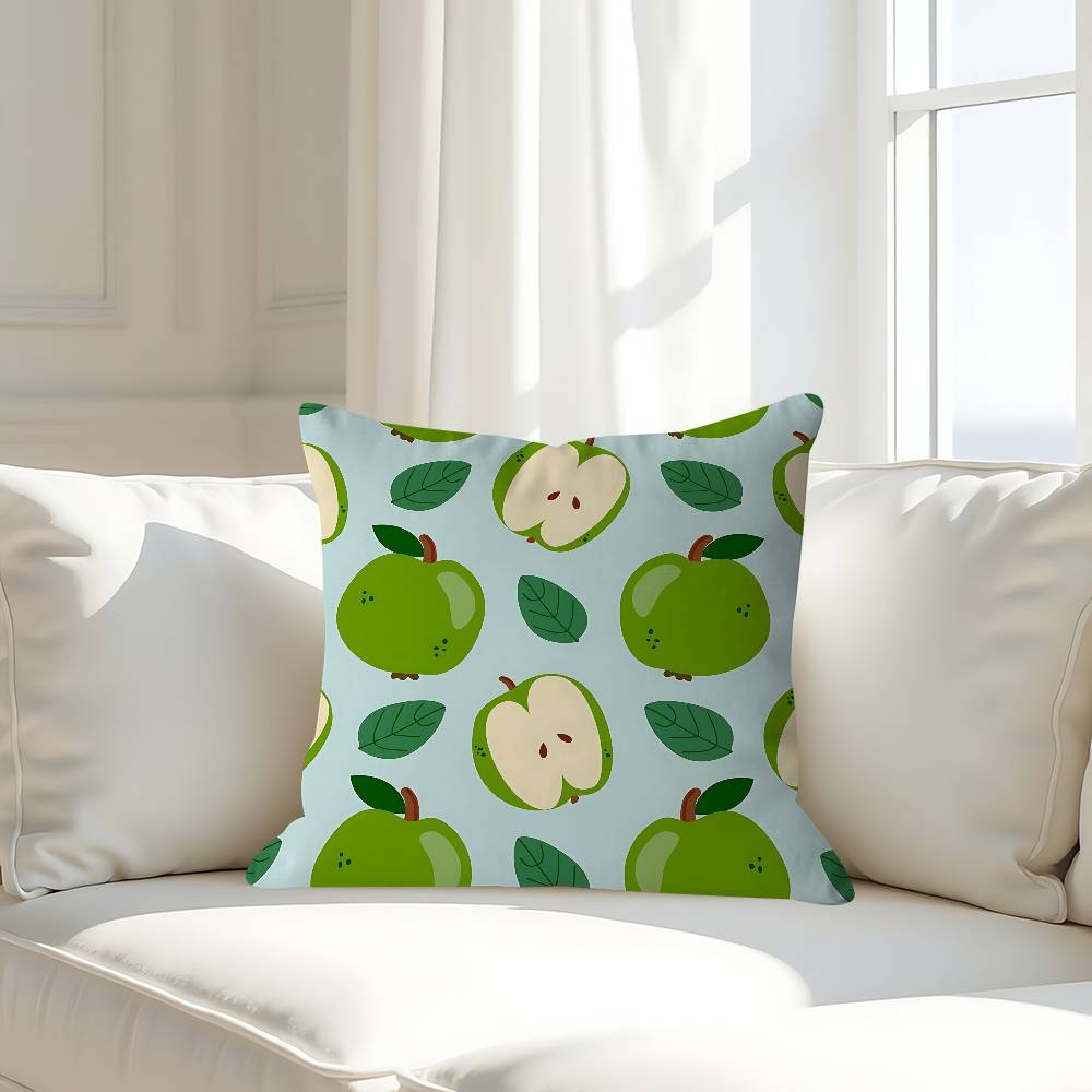 Cartoon Apple Simple Pillow Case Removable Washable Cushion Cover – All-Season Soft Linen