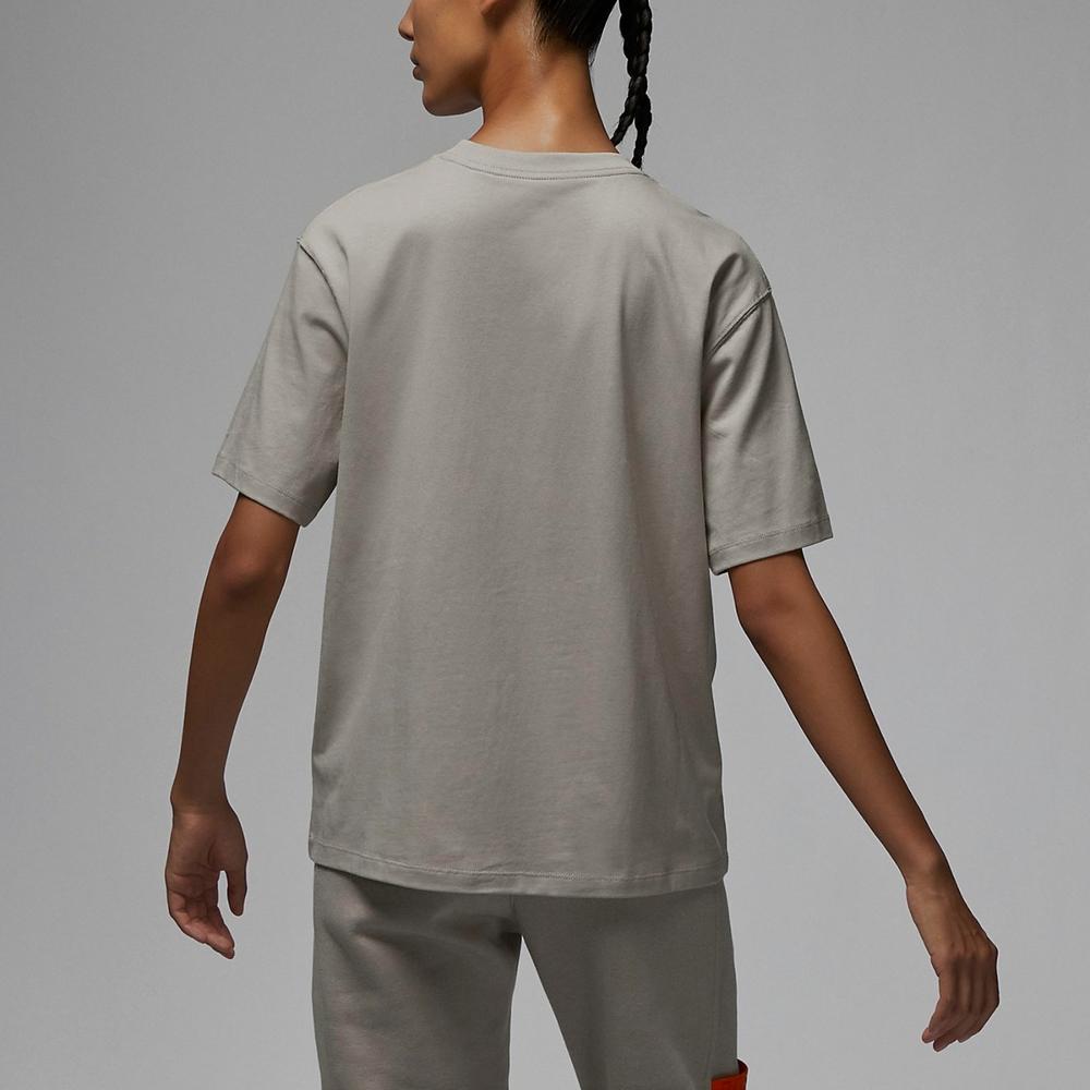Jordan Embroidered Logo Solid Color Casual Sport Crew Neck Short Sleeve T-Shirt Women Tops Gray DZ3261-230
