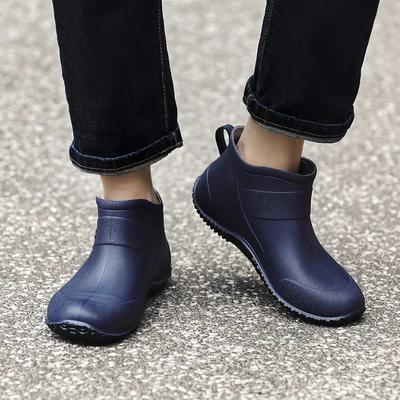 Heren Regenlaarzen Waterdicht Korte Laarzen Trendy Modieus Antislip Slijtvast Keukenwerk Buiten Vissen Rubberen Schoenen