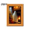 Decorative Metal Cabinet Magnets Christmas Ghost/Dog/Cat Fridge Magnets, Retro Wooden Photo Frame Refrigerator Magnet, Strong Magnetic Decorations