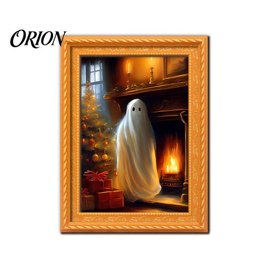 Decorative Metal Cabinet Magnets Christmas Ghost/Dog/Cat Fridge Magnets, Retro Wooden Photo Frame Refrigerator Magnet, Strong Magnetic Decorations