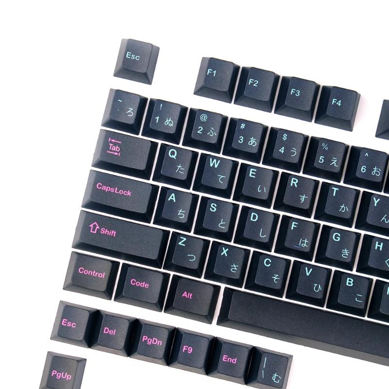 Für Kreative PBT-Farbsublimations-japanische Tastenkappen 127 Stück Datei für Taste für GK61 64 84 Tkl87 98 104 MX hes N