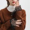 Stretchable Lace Floral Cuffs Pleated Design Wrist Accessories Pleated Fake Sleeves  Female Fashion