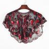 Short Mesh Shawl For Formal Clothes Feature Secure Sequins Detail Soft Polyester Cover Up Easy To Fold And Carry