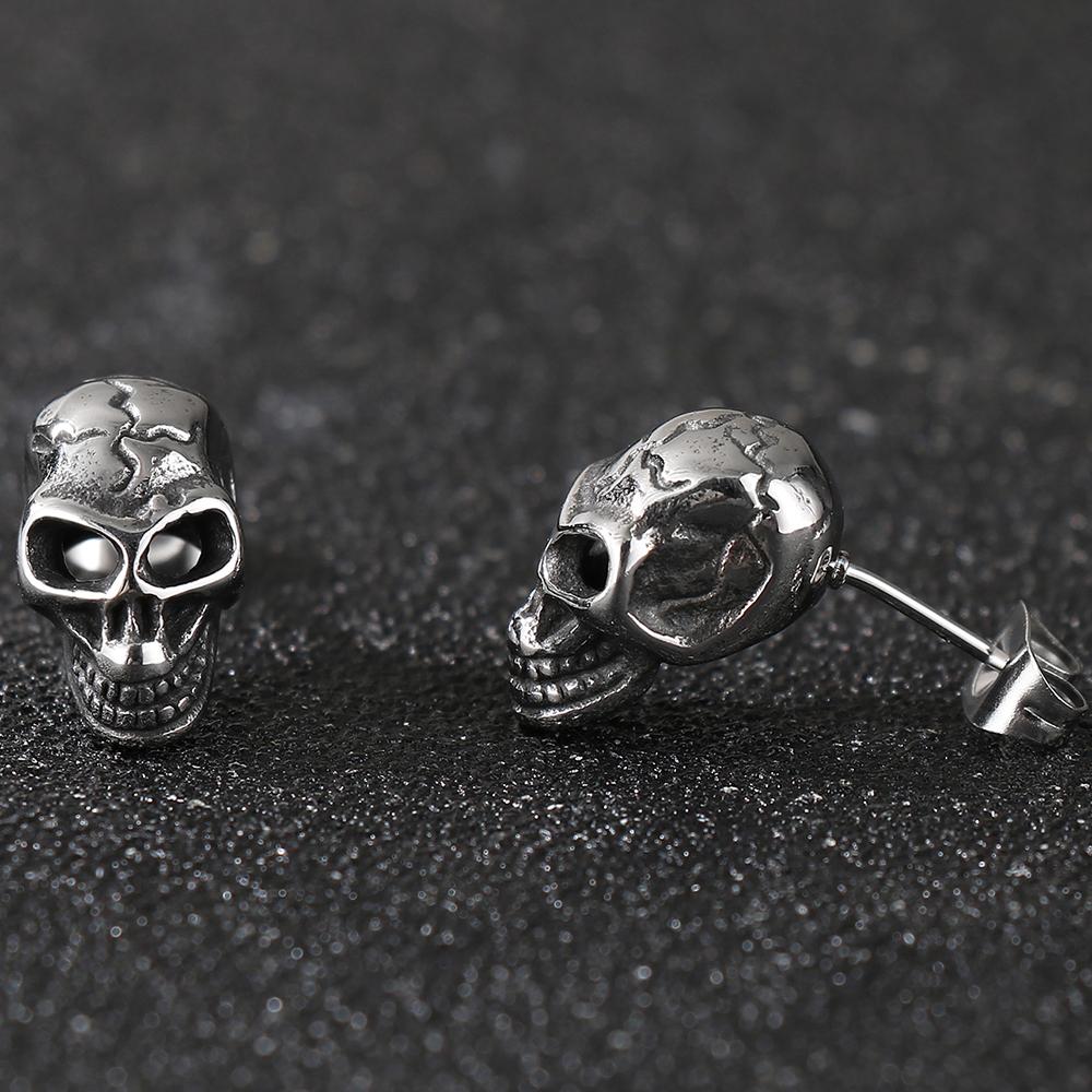 

Женские серьги из цельной нержавеющей стали, женские, мужские, панк-рок, скелет, ювелирные изделия, готические серьги-гвоздики в виде черепа для мужчин серебряный