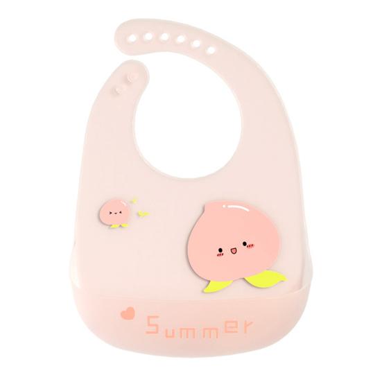 

Протирка для детской слюны, высокая термостойкость, устойчивость к разрыву, мультяшные картинки, регулируемая пряжка, антидеформированный водонепроницаемый силикон, 3D желе, ультратонкий розовый