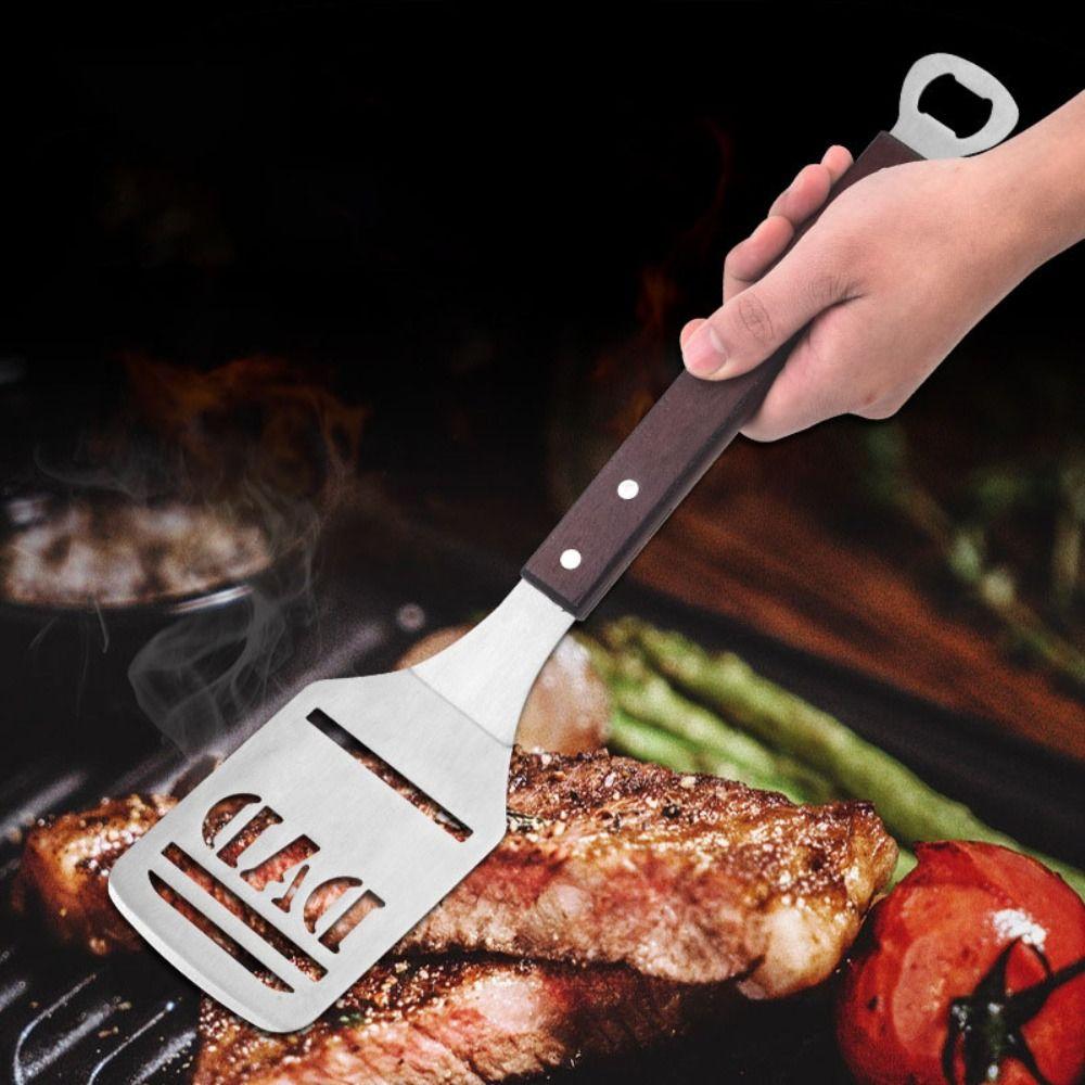 

with Bottle Opener Function Barbecue Shovel Stainless Steel Pancake Scraper Pizza BBQ Spatula