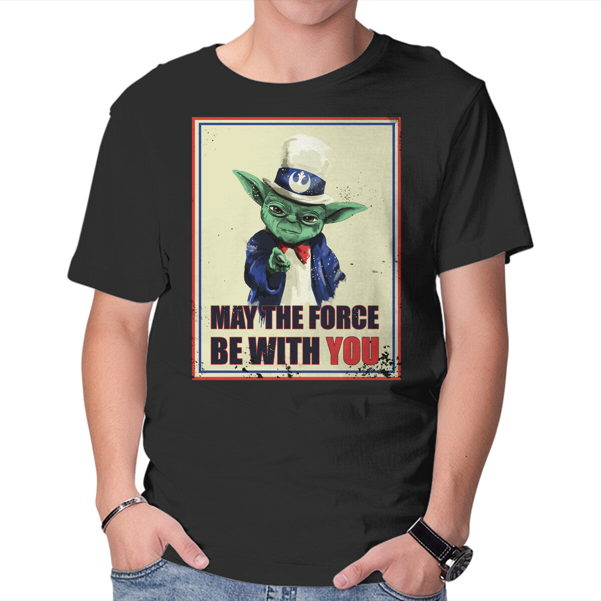 Unisex Crew Neck T-Shirt May The Force Be With You Graphic Short Sleeve Casual Tee XXXXL