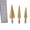 3PC High-Speed Steel 4241 Metric Step Drill Set: 3-12mm, 4-12mm, 4-20mm