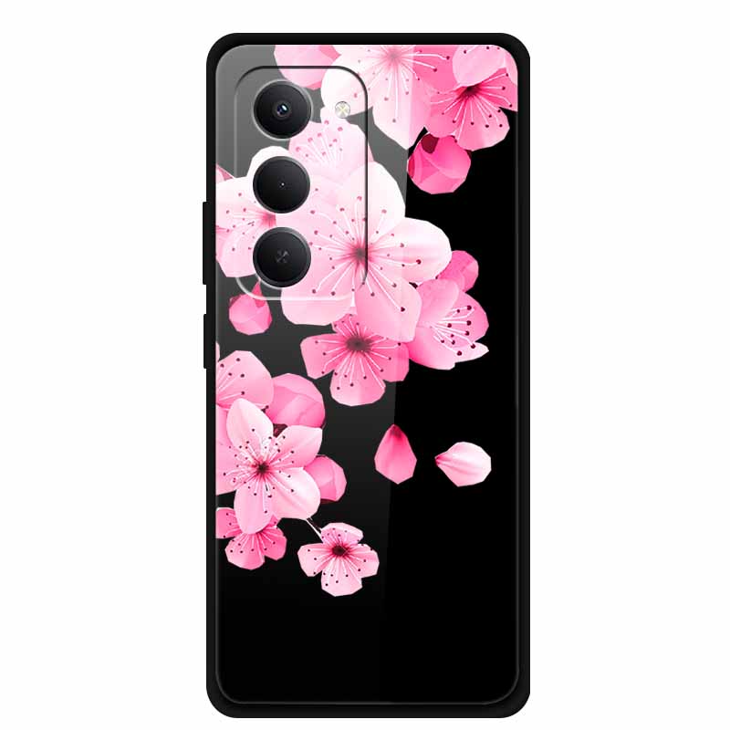 Glas-Rückseite für Xiaomi Redmi 15 4G Cartoon Niedlich Weicher Stoßfänger Harte Gehärtete Glas Hülle für Xiaomi Redmi 15 5G Hülle 6,9" Schale
