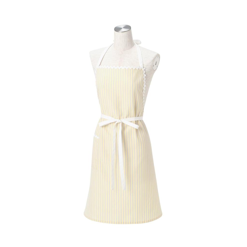 Francfranc Wave Full Apron in Yellow with Stylish and Makes a Great Gift Stripes, Cute,