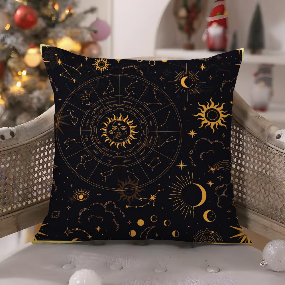Traditional Eid Eid Symbol Print Pillow Case Comfort Sofa Bed Silky Elegant Invisible Zipper Decorative Cushion Cover