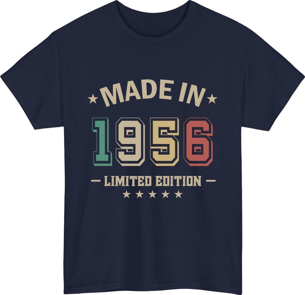Made in 1956 limited edition retro tshirt vintage 69th birthday gift tee top S