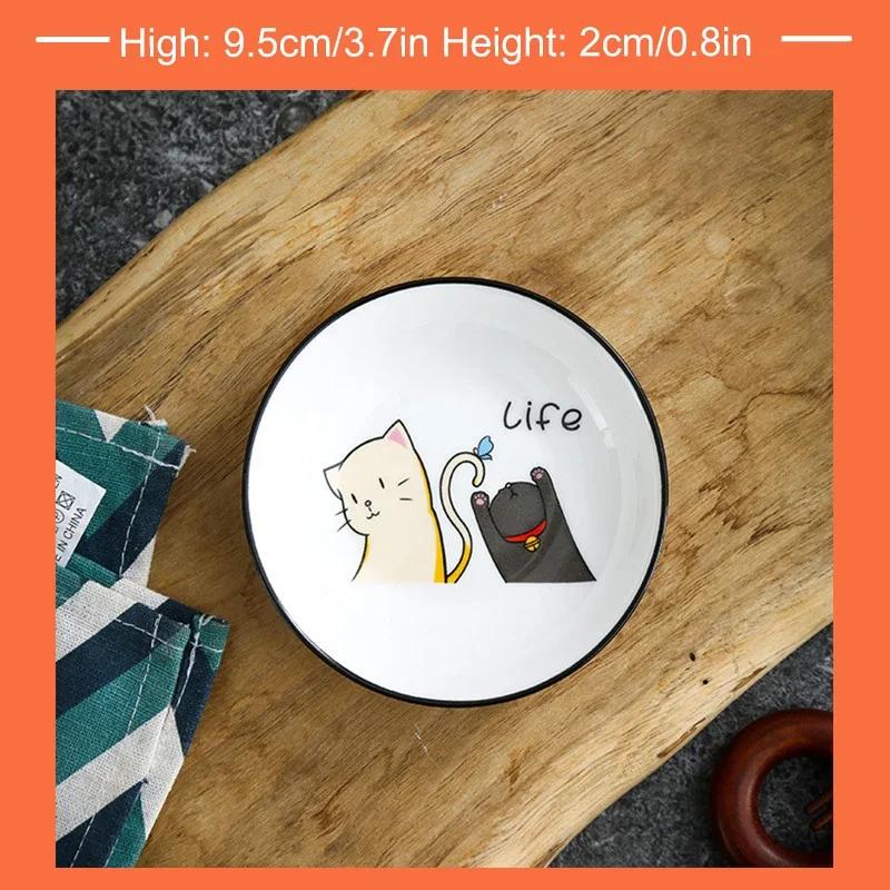 Cartoon Cat Snack Dipping Plates Household Ceramic Seasoning Dish Creative Kitchen Small Sauce Bowl Vinegar Soy Snack Dishes