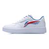 Li Ning Duda Synthetic Leather Coverage Slip Resistant Waterproof Low top Skateboard Shoes Men's White Red Blue AGCR197-1