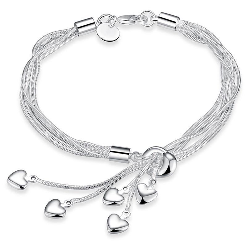 Braccialetti a Catena con Ciondolo Cuore e Nappa