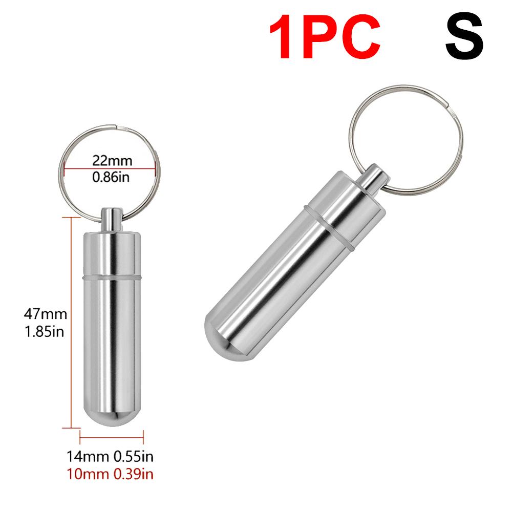 1-3 Stück Mini Tragbar Aluminium Pillendose Schlüsselanhänger Outdoor Tasche Pillendose Behälter Tragflasche Hülle Schutzbox Outdoor