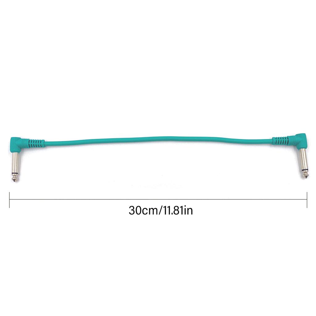 6Pcs Guitar Patch Cable Instrument Connector Right Angle Guitar Pedal Cable Effect Cable Low Noise Shielded Cable Leads