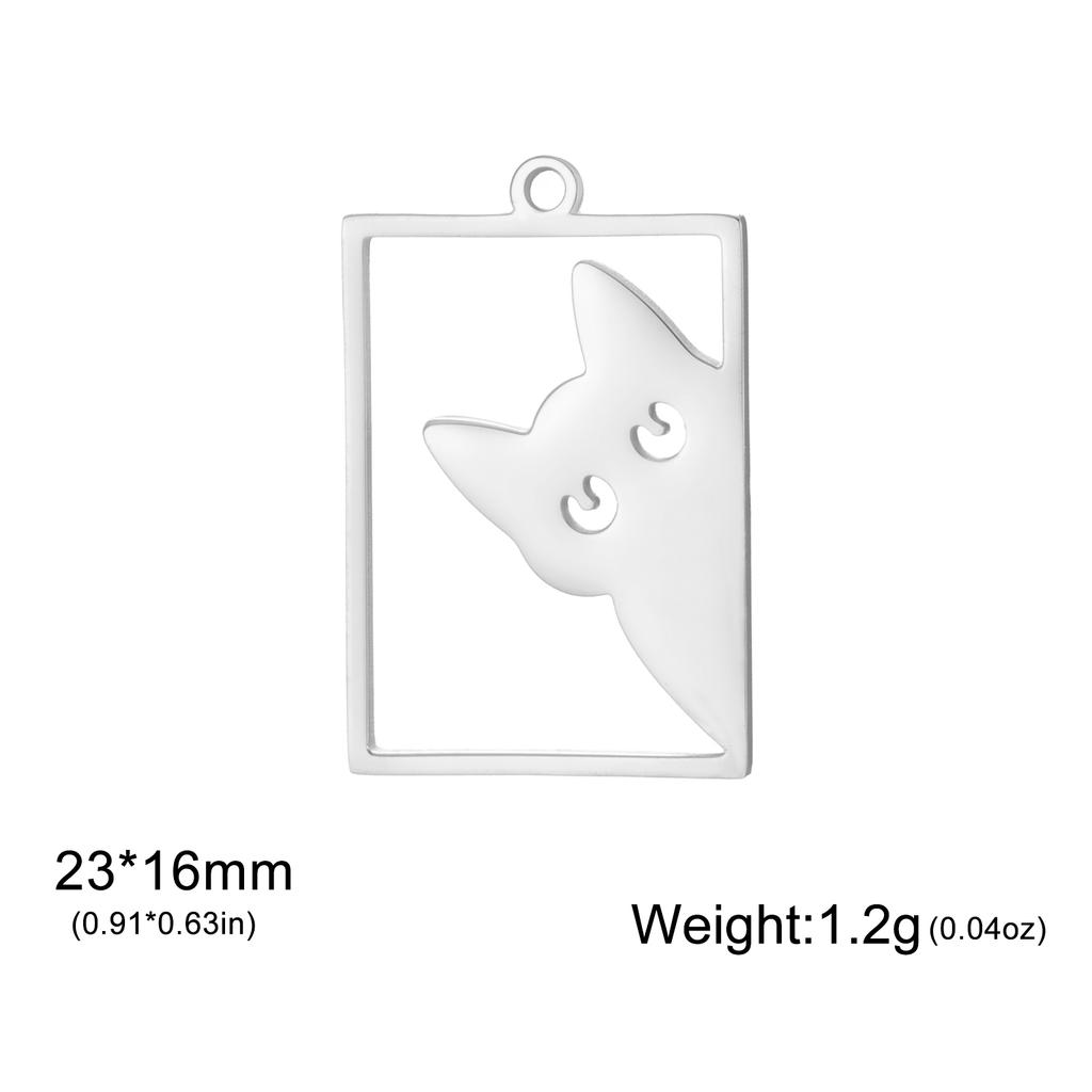 Teamer 3pcs/lot Pet Cat Pendant Gold Color Stainless Steel Kitten Animal Charms for Necklaces Earrings Jewelry Making Wholesale