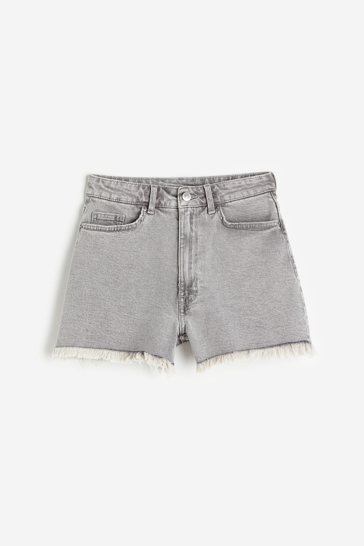 

High-waisted denim shorts
