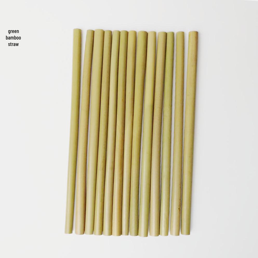 Eco-Friendly 23cm Green Bamboo Beverage Straws - Pack of 10257 Chenlong
