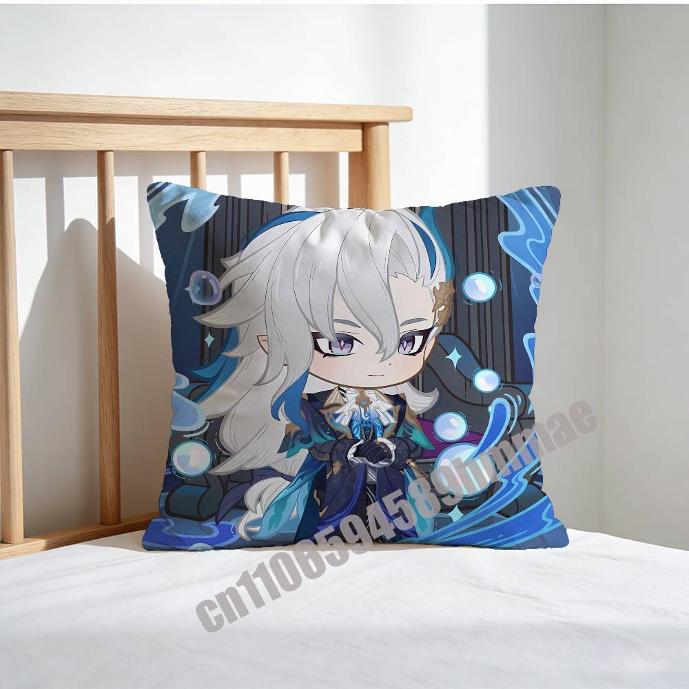 Genshin Impact Neuvillette Throw Pillow Case Sham 45X45Cm 35X35Cm Square Home Pillowcase Cushion Cover