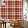 Autumn Orange and Beige Plaid Wallpaper for Living Room and Bedroom 50x1000