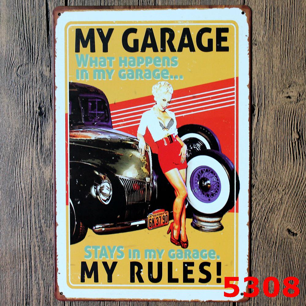 Retro Car Repair Shop Tin Sign for Bar or Living Room Decor