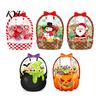 Candy Bags with Handle 2/4/6Pcs Clear Gift Bag for Halloween Christmas, Goodie Treat Holders Handle, Resealable Sealed Pouch Holiday Party Favors