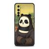 Phone Case For Realme 12 11 10 9 8 5G 7 6 GT5 GT3 GT2 Pro Plus C21 C11 C25 C35 GT Neo 2 3 3T 5 Cover Cute Panda Climbing Bamboo