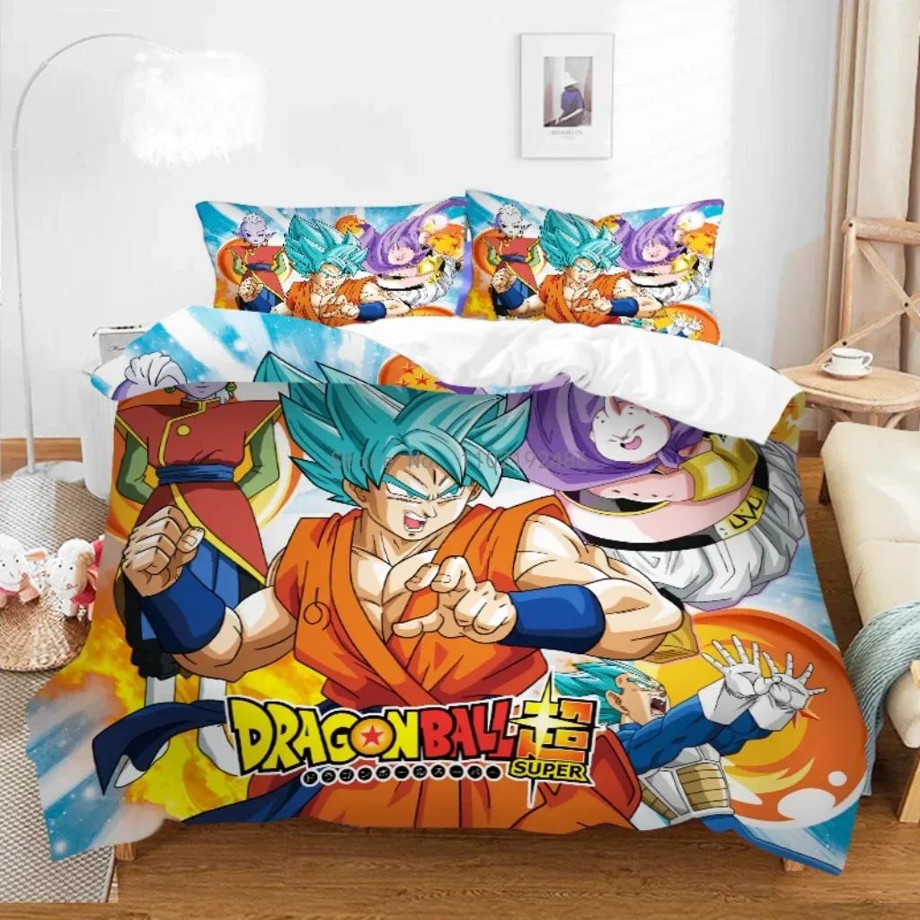 Son Goku Duvet Cover Set Boys' Dragon Ball Anime Cartoon Print Quilt Cover Bedding Suits For Adult Kids Friend G