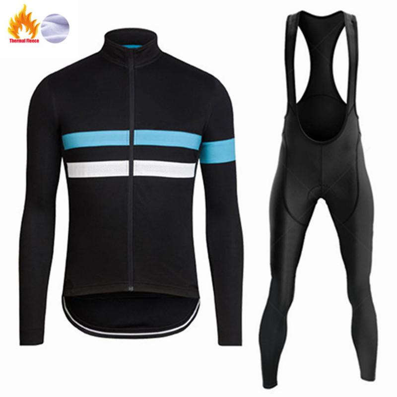 Winter Thermal Cycling Jersey Set Men's Breathable Long Sleeve Bike Shirt Bib Pants Mountain Bike Clothing for Men Riding