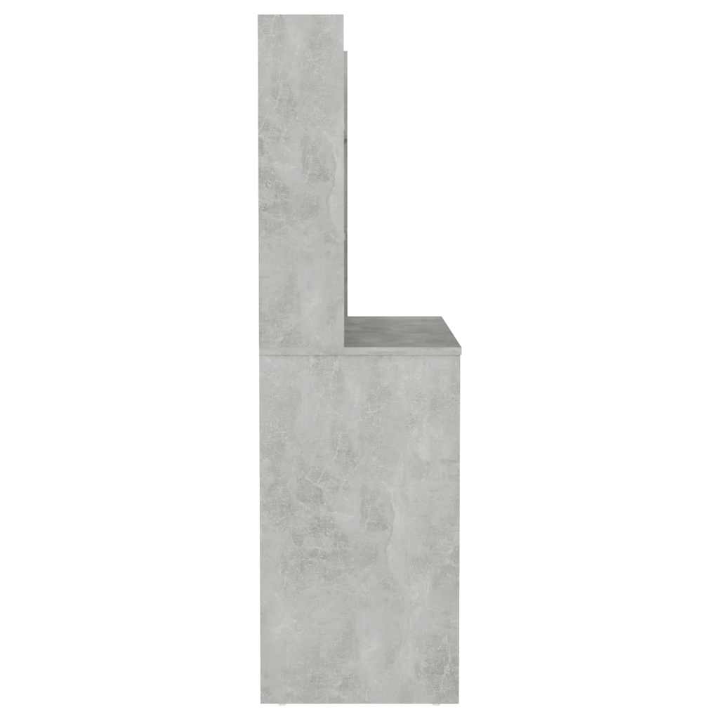 Toaletka Z Oświetleniem Led, 100X40X135 Cm, Mdf, Szarość Betonu