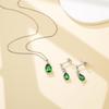 Emerald necklace for earrings popular silver hypoallergenic May birthday gift [FH.bird] women, set, "Love Stone" 925, necklace, birthstone, earrings,